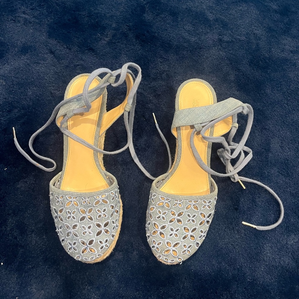 Michael Kors Cloth Lace-Up Heels (Size 8.5)